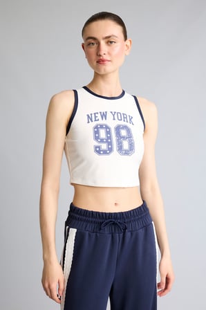 DeFacto Crop Top Baskılı Bisiklet Yaka Sporcu Atlet H2000AX26AUWT34