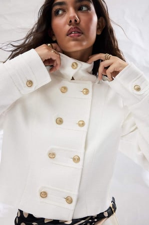 Afra x DeFacto Dik Yaka Tweed Blazer Ceket