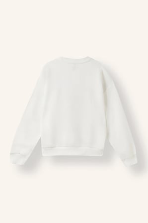 Regular Fıt Bisiklet Yaka Hayvan Baskılı Sweatshirt Kız Çocuk