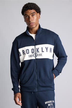 DeFacto NBA Lisanslı Brooklyn Nets Standart Fıt Dik Yaka Fermuarlı Sweat Hırka H7734AX26AUNV253