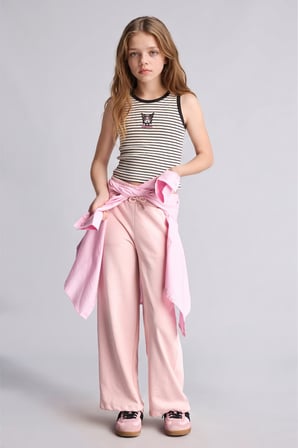 DeFacto Beli Bağcıklı Wide Leg Eşofman Altı Kız Çocuk I2264A826AUPN130