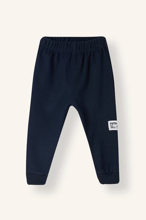 Baskılı Uzun Kollu Sweatshirt Üst Lastikli Paça Eşofman Altı 2'li Takım Erkek Bebek