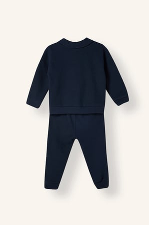 Baskılı Uzun Kollu Sweatshirt Üst Lastikli Paça Eşofman Altı 2'li Takım Erkek Bebek
