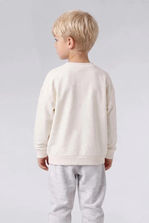 Oversize Bisiklet Yaka Baskılı Sweatshirt Erkek Bebek