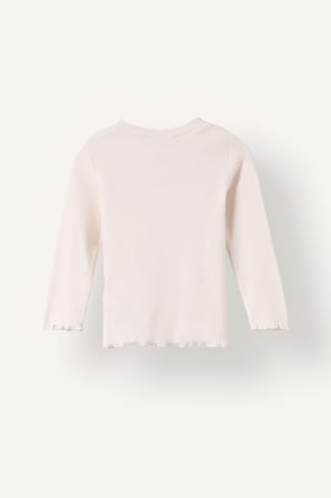 Bisiklet Yaka Floral Fitilli Kaşkorse Uzun Kollu Tişört Kız Bebek
