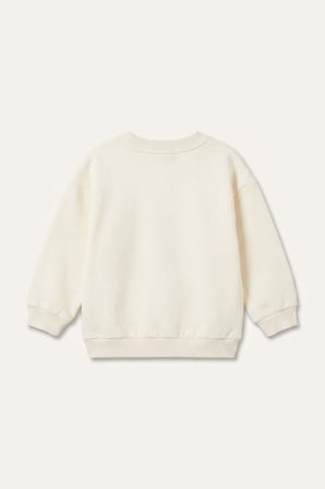 DeFacto %100 Pamuk Bisiklet Yaka Fiyonk Detaylı Ekru Sweatshirt Kız Bebek I1017A526AUER100