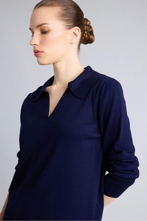 Regular Fıt Polo Yaka Kazak
