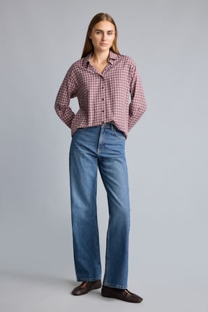 Regular Fit Klasik Yaka Kareli Flanel Uzun Kollu Gömlek