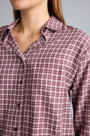Regular Fit Klasik Yaka Kareli Flanel Uzun Kollu Gömlek