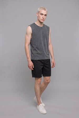 DeFacto %100 Pamuk Oversize Dikiş Detaylı Yıkanmış Efektli Bisiklet Yaka Basic Atlet I5176AX26HSAR221