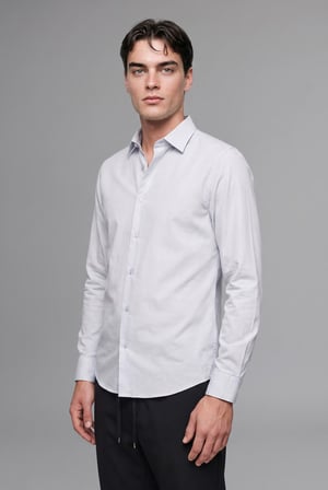 DeFacto Modern Fit Polo Yaka Uzun Kollu Gömlek G0375AX26AUBE144