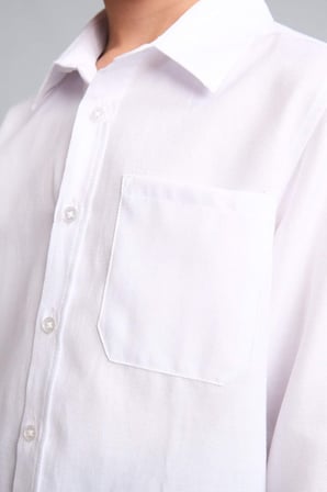 DeFacto Polo Yaka Oxford Uzun Kollu Basic Düz Beyaz Okul Gömleği Erkek Çocuk T8854A626AUWT34