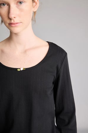 %100 Pamuk Dalgalı Bitişli Regular Fit Uzun Kollu 2'li Pijama Takımı