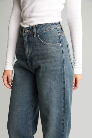 90's Wıde Leg Yüksek Bel Düz Paça Uzun Jean Pantolon
