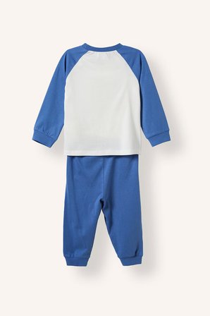 DeFacto %100 Pamuk Baskılı Uzun Kollu Üst Elastik Bel Alt 2'li Pijama Takımı Erkek Bebek H6538A526AUBE358