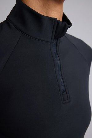 DeFacto Esnek Kumaş Warmtech Standart Fit Dik Yaka Fermuarlı İçi Yumuşak Tüylü Sporcu Uzun Kollu Tişört B0811AX26AUBK81