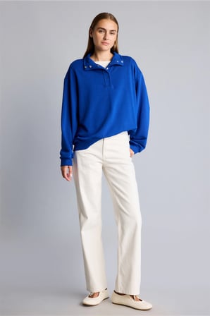 Loose Fıt Yarım Fermuarlı Sweatshirt