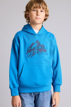 Oversıze Kapüşonlu İçi Yumuşak Tüylü Kalın Kumaş Sweatshirt Erkek Çocuk