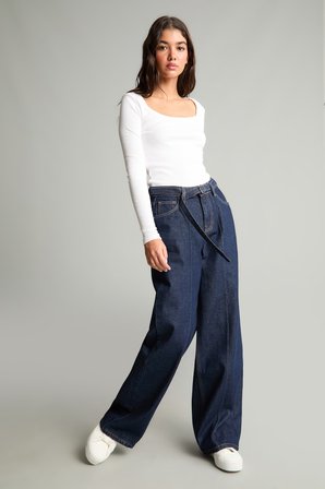 DeFacto Yüksek Bel 90's Wide Leg Jean Pantolon H6920AX26AUNM82