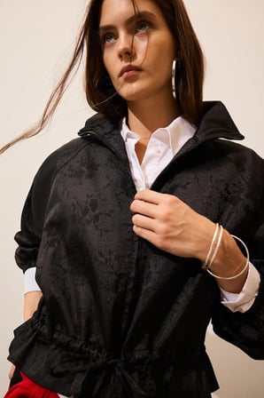 Balloon Fıt Dik Yaka Blazer Ceket