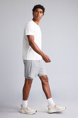Standart Fit Elastik Bağcıklı Bel Kısa Paça İç Taytlı Dokuma Şort