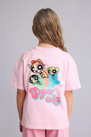 DeFacto PowerPuff Gırls Oversıze Bisiklet Yaka Kısa Kollu Tişört Kız Çocuk G8308A826SMPN693