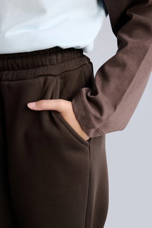 Beli Bağcıklı Paçası Lastikli Kalın Basic Eşofman Altı Kız Çocuk