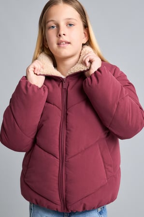 Yarım Balıkçı Yaka Mont Kız Çocuk
