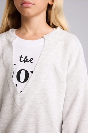 DeFacto Relax Fit V Yaka Uzun Kollu Sweatshirt Kız Çocuk I3418A826AUGR421