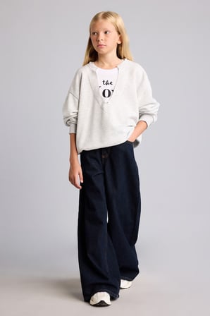 DeFacto Relax Fit V Yaka Uzun Kollu Sweatshirt Kız Çocuk I3418A826AUGR421