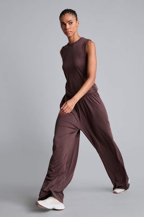 Wıde Leg Standart Paça Standart Boy Modal Sporcu Pantolon