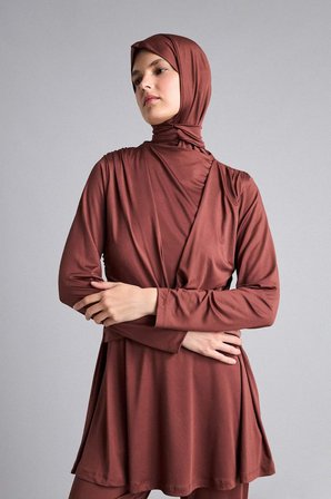 DeFacto Regular Fıt 5'li Kahverengi Burkini Mayo G7445AX26HSBN329