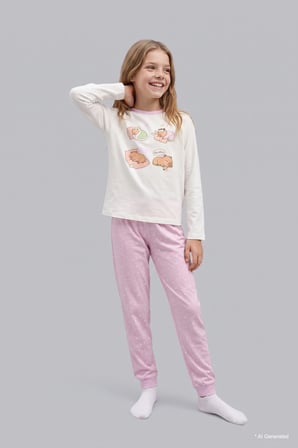 Regular Fıt 2'li Pijama Takımı Kız Çocuk