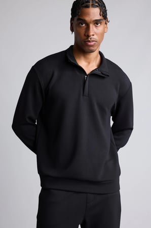 Ultra Yumuşak Standart Fıt Dik Yaka Modal Sporcu Basic Sweatshirt