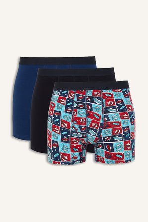 DeFacto Regular Fıt Eğlenceli Baskılı 3'lü Boxer H9452AX26AUNV135