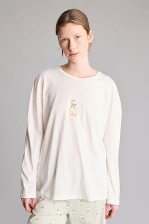 Regular Fit Çiçekli Uzun Kollu 2'li Pijama Takımı