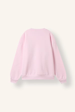 Relaxed Fit Bisiklet Yaka Pochacco Baskılı Sweatshirt Kız Çocuk
