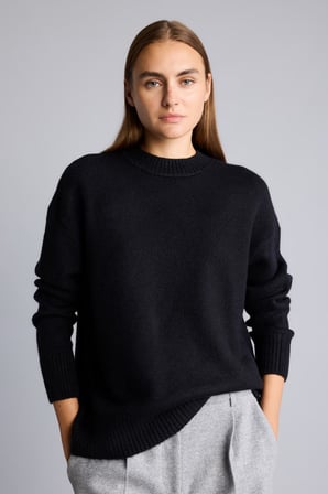 DeFacto Oversize Bisiklet Yaka Triko Basic Kazak H2239AX26WNBK81