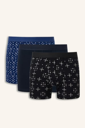 Regular Fıt Şal Desenli 3'lü Boxer