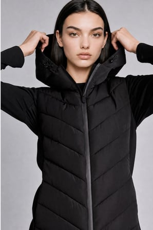 Su İtici Regular Fit Kapüşonlu Kapitone Hibrit Mont