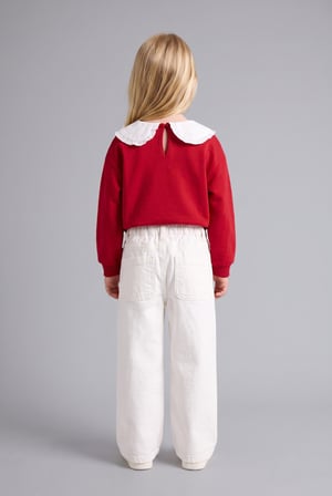 DeFacto %100 Pamuk Fiyonk Nakışlı Regular Fit Gabardin Pantolon Kız Bebek I4915A526AUER233