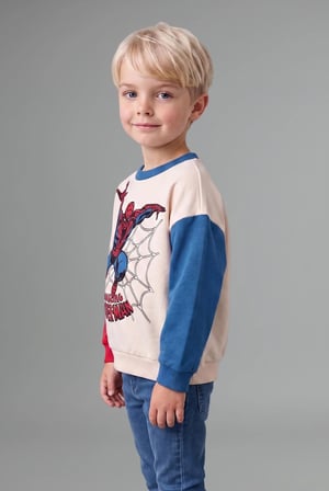 DeFacto Marvel Spider-Man Baskılı Renk Bloklu Oversize Sweatshirt Erkek Bebek I3542A526WNER118