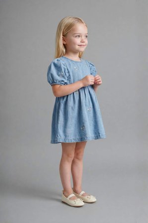 DeFacto %100 Pamuk Pamuklu Denim Elbise Kız Bebek H4072A526SMNM39