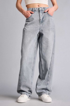 DeFacto Baggy Fıt Yüksek Bel Uzun Jean Yıkamalı Pantolon H1642AX26SMNM55