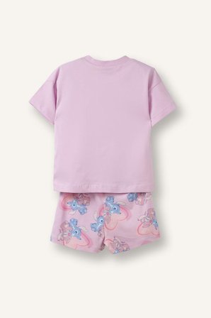 DeFacto %100 Pamuk Kısa Kollu Tişört Üst Şort Alt 2'li Pijama Takımı Kız Çocuk H5750A526SMPR139