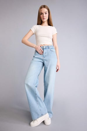 Low Rıse Wıdeleg Düşük Bel Jean Pantolon