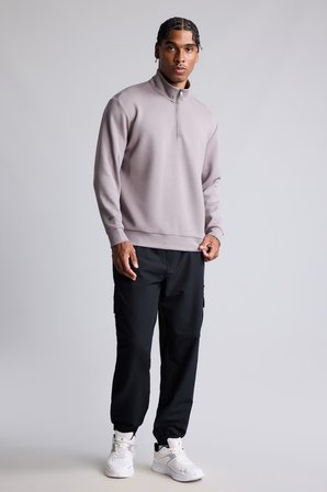 DeFacto Ultra Yumuşak Standart Fit Dik Yaka Yarım Fermuarlı Modal Basic Sweatshirt H6165AX26AUGR539