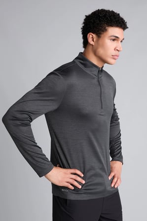 Slım Fıt Dik Yaka Sporcu Uzun Kollu Body
