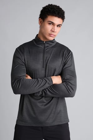 Slım Fıt Dik Yaka Sporcu Uzun Kollu Body