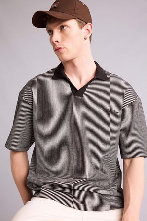 DeFacto Pamuklu Dokulu Boxy Fit Polo Tişört F8351AX26SMBN337